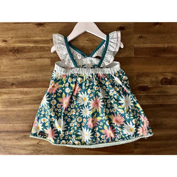 NWT Matilda Jane Dream Chasers Green Blue Happy Florals Sleeveless Tunic Top 6 - Picture 8 of 8